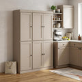 Beige Solid Wood 8 Pantry or Storage Closet - 72-inch