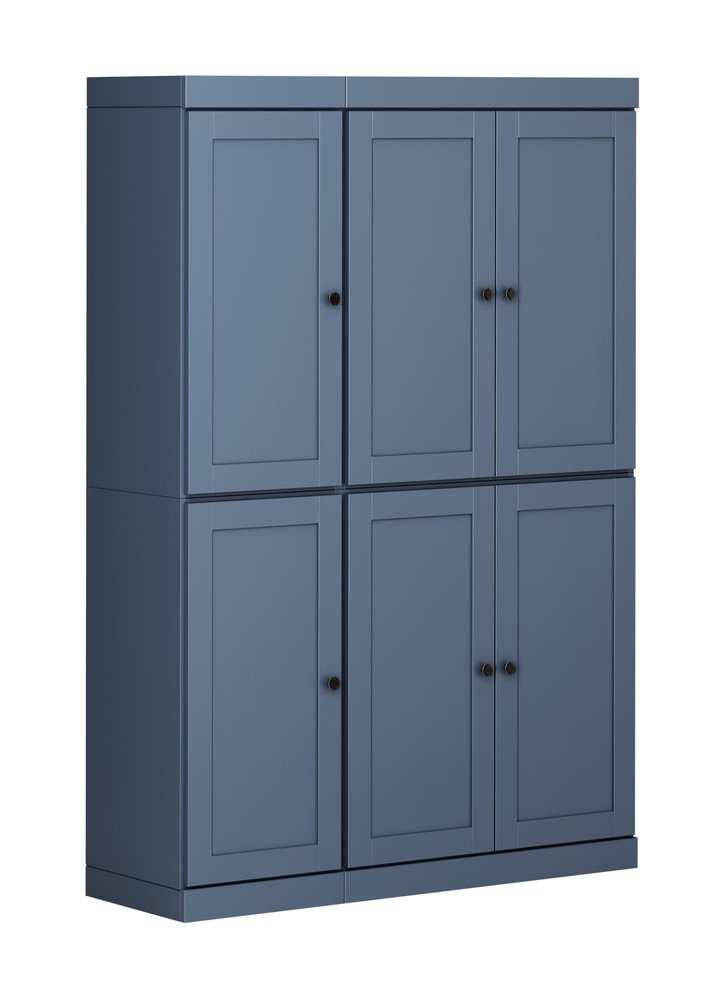 French Blue Solid Wood 8 Pantry or Storage Closet - 72-inch