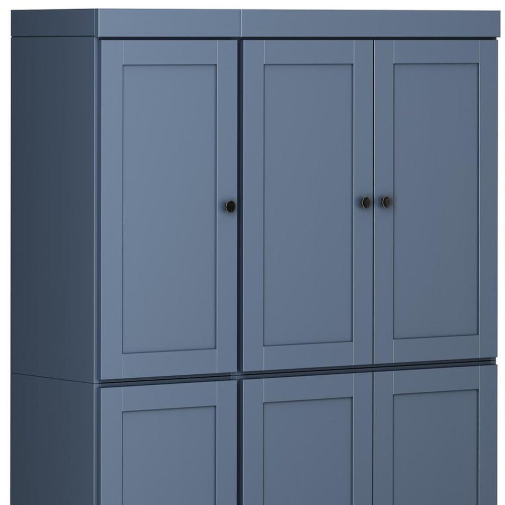 French Blue Solid Wood 8 Pantry or Storage Closet - 72-inch