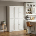 Off White Solid Wood 8 Pantry or Storage Closet - 72-inch
