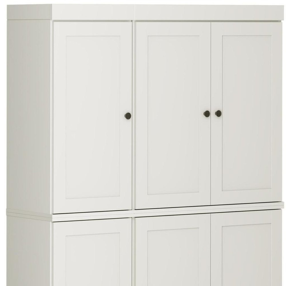 Off White Solid Wood 8 Pantry or Storage Closet - 72-inch