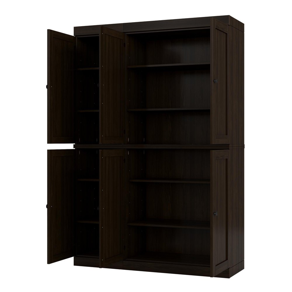 Espresso Solid Wood 8 Pantry or Storage Closet - 72-inch
