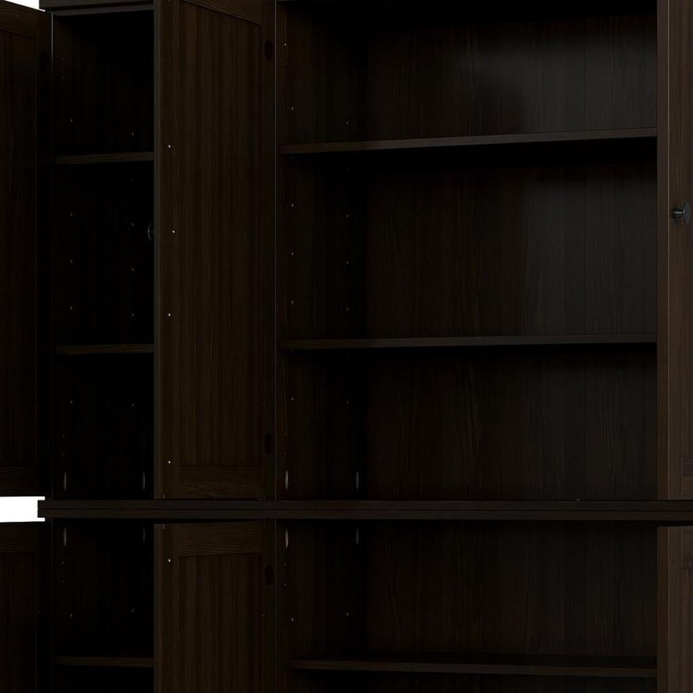Espresso Solid Wood 8 Pantry or Storage Closet - 72-inch