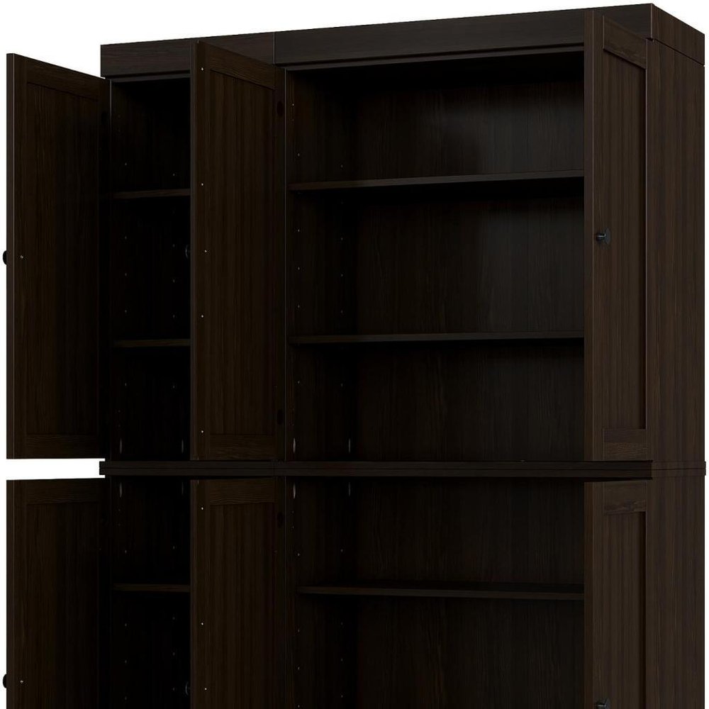 Espresso Solid Wood 8 Pantry or Storage Closet - 72-inch