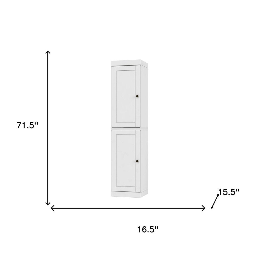 White Solid Wood Two Door Pantry or Storage Closet - 72-inch