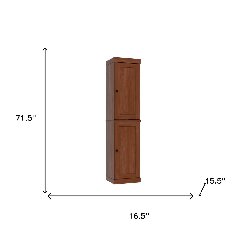 Coffee Solid Wood Two Door Pantry or Storage Closet - 72-inch