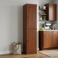 Coffee Solid Wood Two Door Pantry or Storage Closet - 72-inch