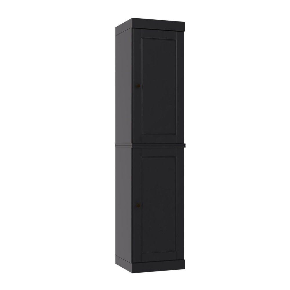 Black Solid Wood Two Door Pantry or Storage Closet - 72-inch