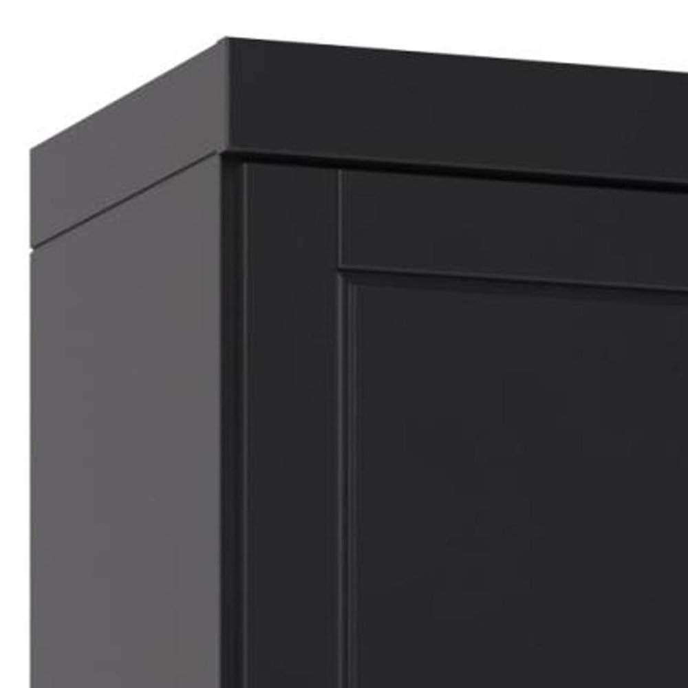 Black Solid Wood Two Door Pantry or Storage Closet - 72-inch