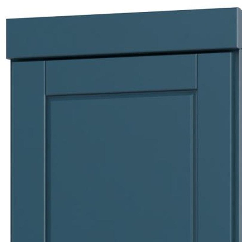 Teal Blue Solid Wood Two Door Pantry or Storage Closet - 72-inch