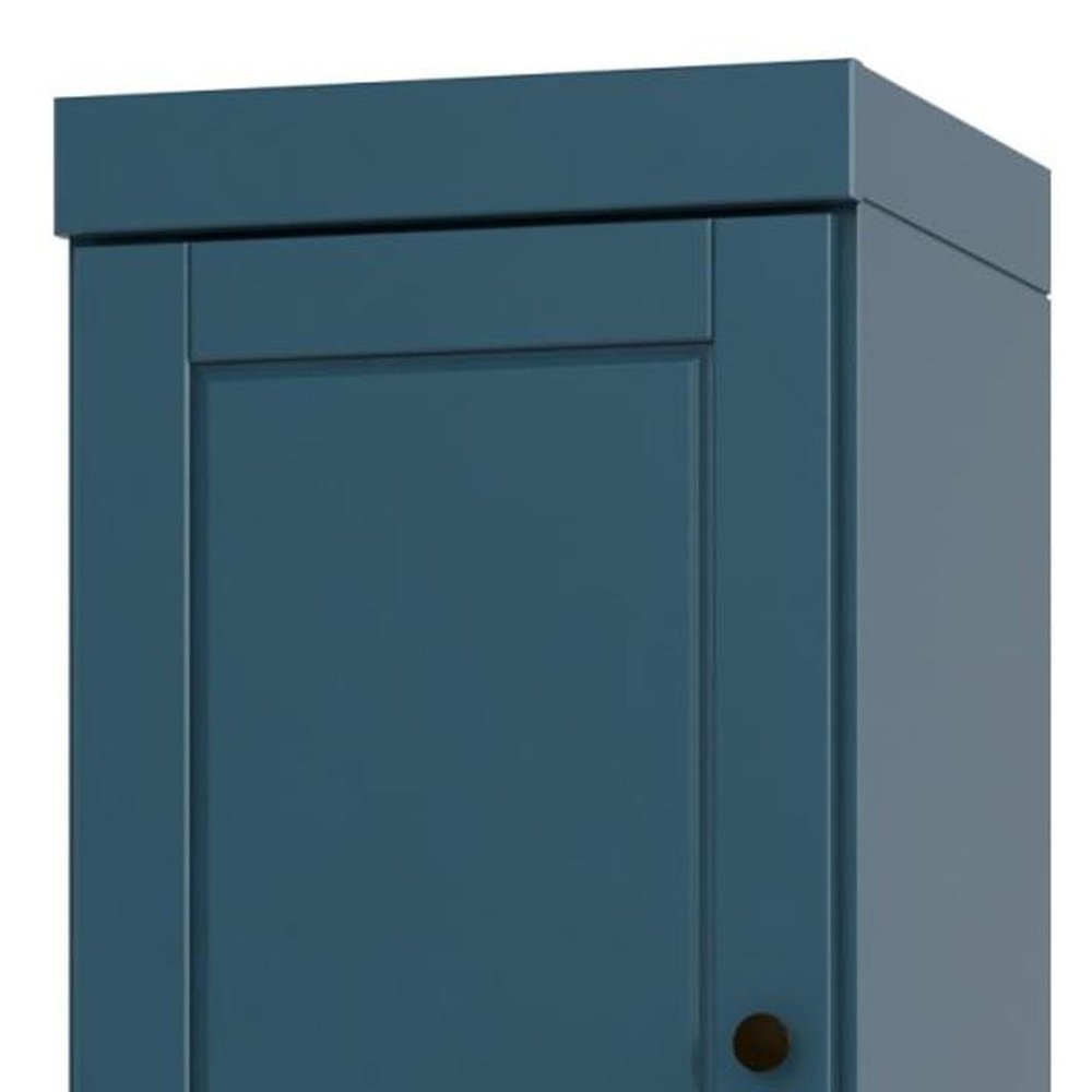 Teal Blue Solid Wood Two Door Pantry or Storage Closet - 72-inch