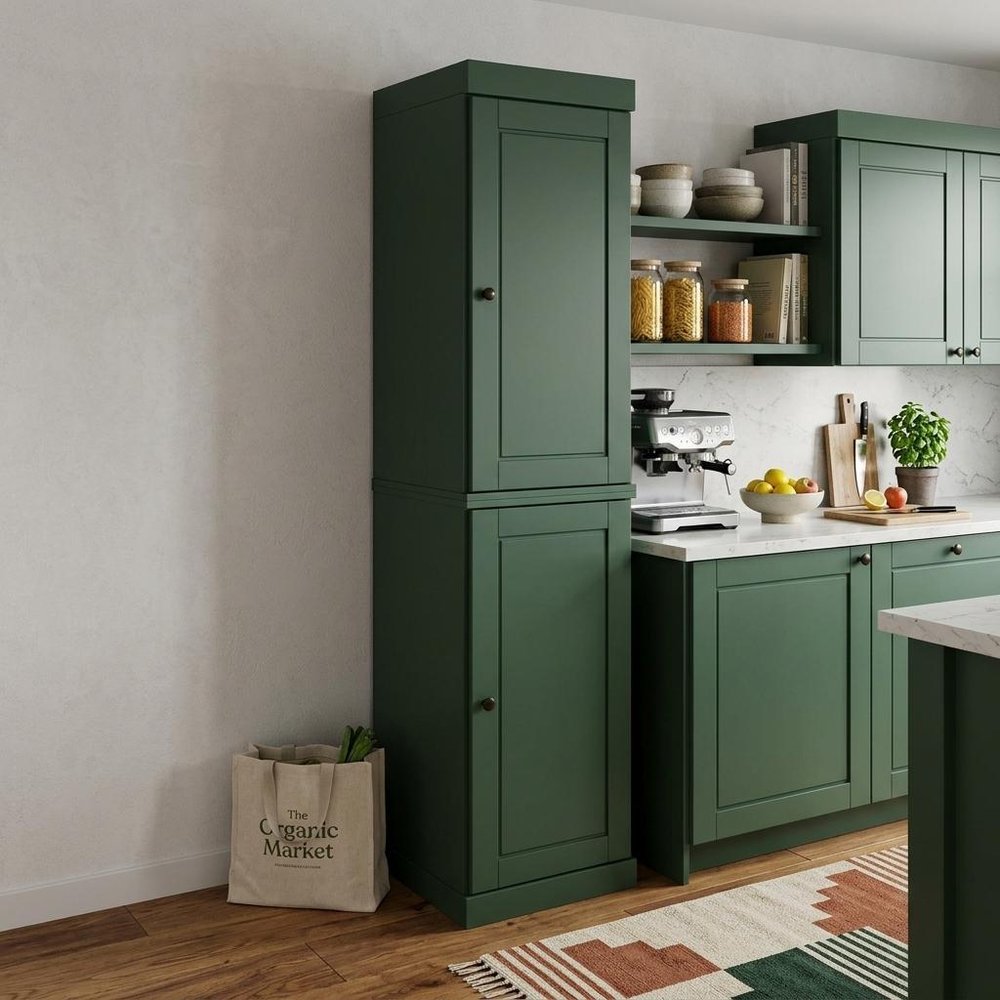 Green Solid Wood Two Door Pantry or Storage Closet - 72-inch