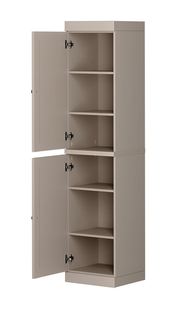Beige Solid Wood Two Door Pantry or Storage Closet - 72-inch