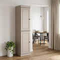 Beige Solid Wood Two Door Pantry or Storage Closet - 72-inch