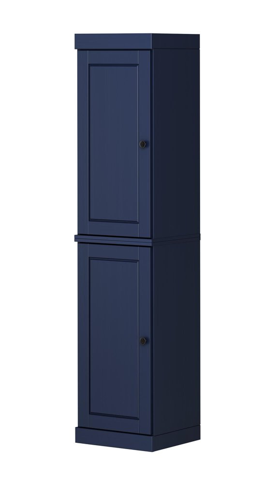 Navy Blue Solid Wood Two Door Pantry or Storage Closet - 72-inch