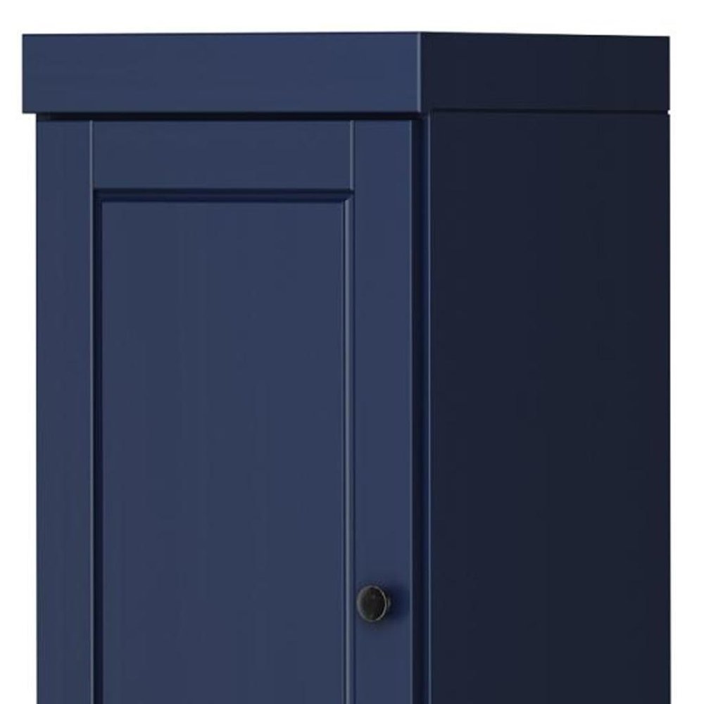 Navy Blue Solid Wood Two Door Pantry or Storage Closet - 72-inch