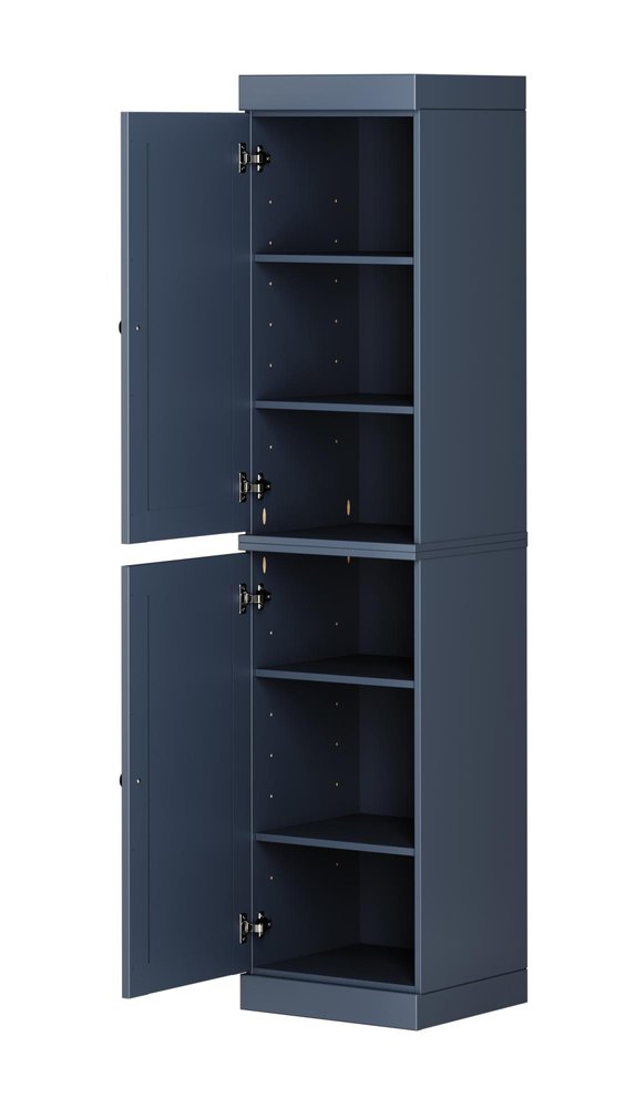 French Blue Solid Wood Two Door Pantry or Storage Closet - 72-inch