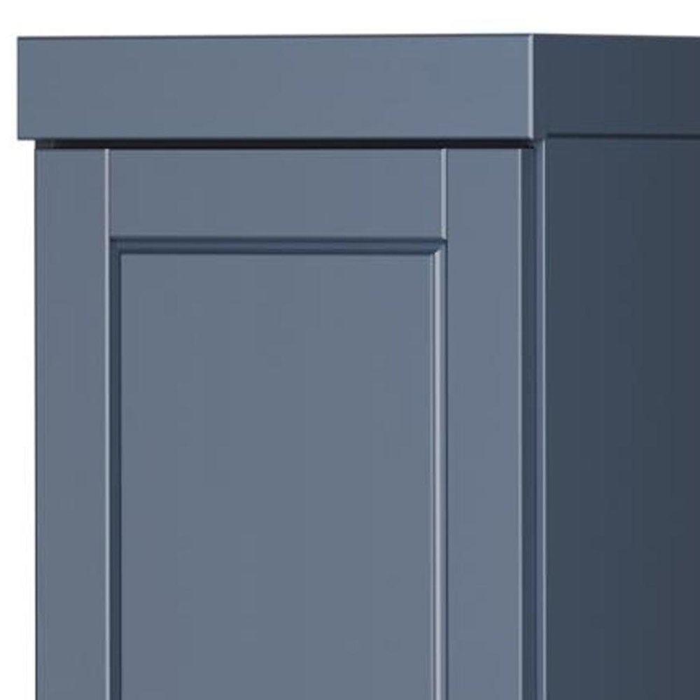 French Blue Solid Wood Two Door Pantry or Storage Closet - 72-inch