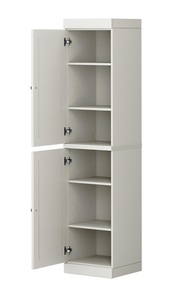 Off White Solid Wood Two Door Pantry or Storage Closet - 72-inch