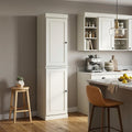Off White Solid Wood Two Door Pantry or Storage Closet - 72-inch