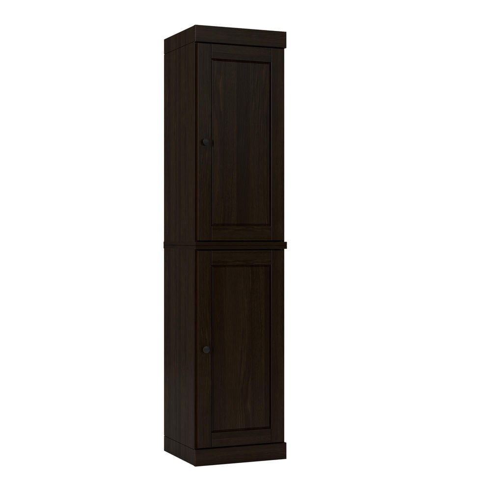 Espresso Solid Wood Two Door Pantry or Storage Closet - 72-inch