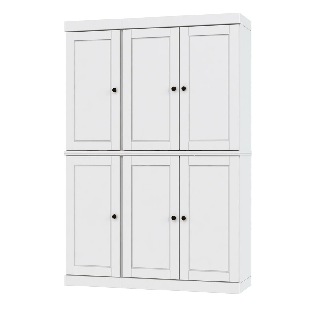 White Solid Wood 8 Pantry or Storage Closet - 72-inch