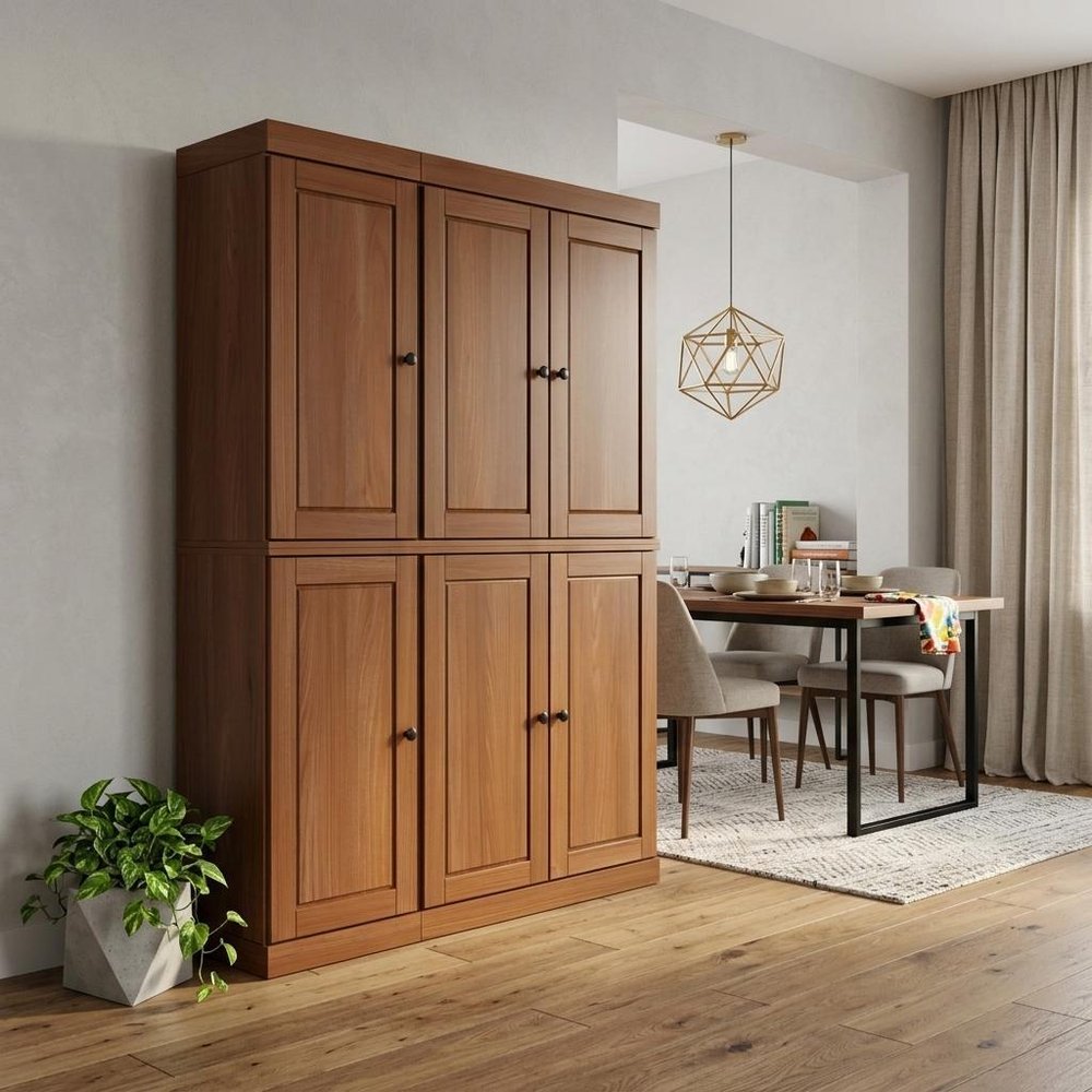 Coffee Solid Wood 8 Pantry or Storage Closet - 72-inch