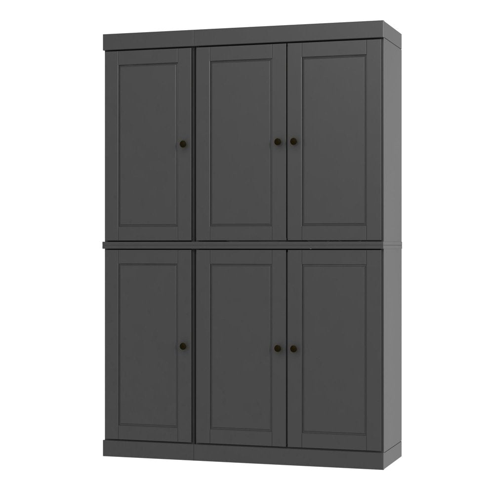 Gray Solid Wood 8 Pantry or Storage Closet - 72-inch