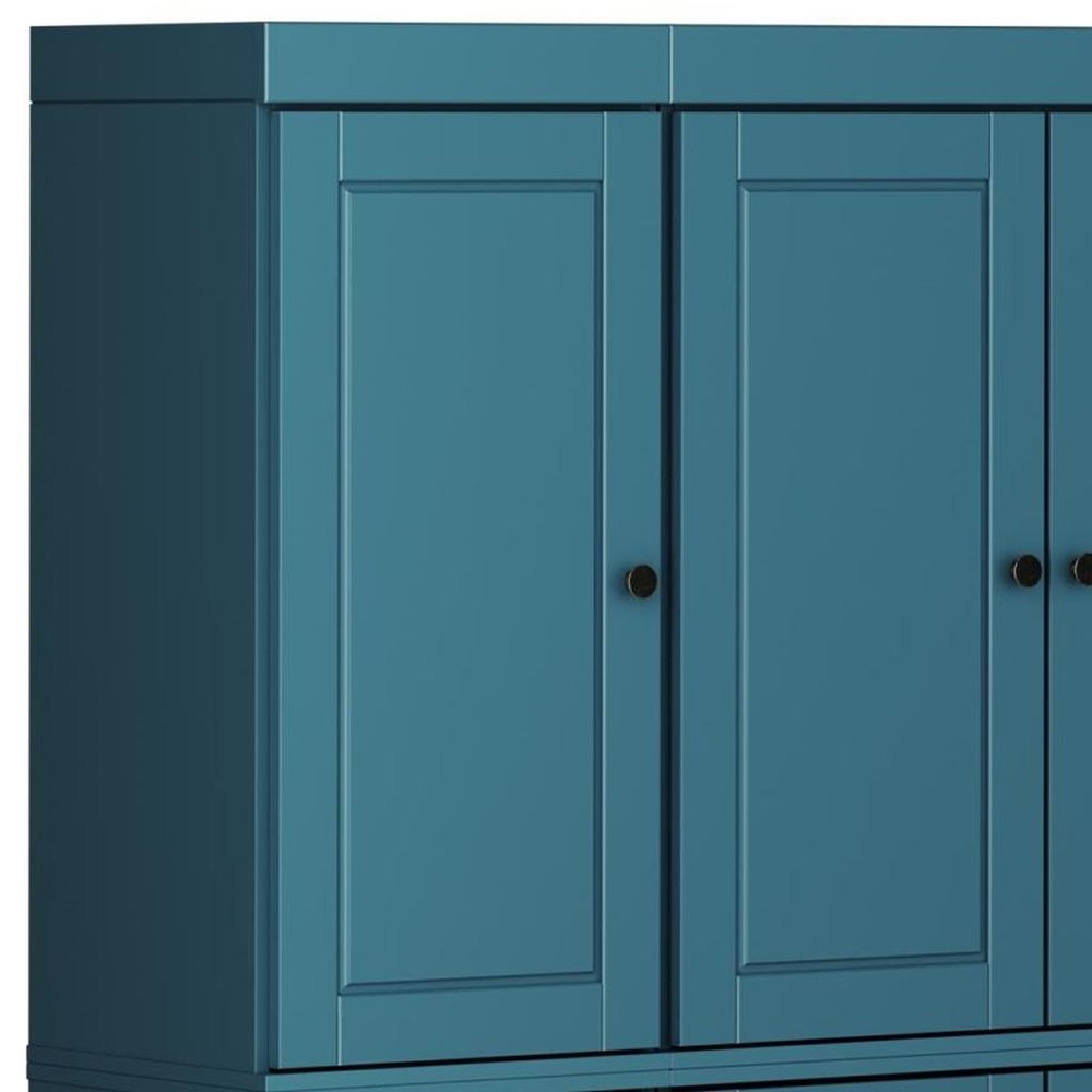 Teal Blue Solid Wood 8 Pantry or Storage Closet - 72-inch