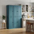 Teal Blue Solid Wood 8 Pantry or Storage Closet - 72-inch