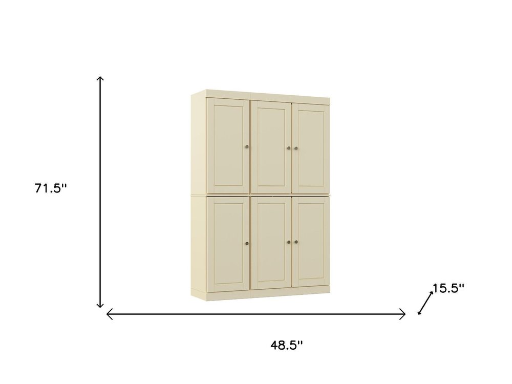 Yellow Solid Wood 8 Pantry or Storage Closet - 72-inch