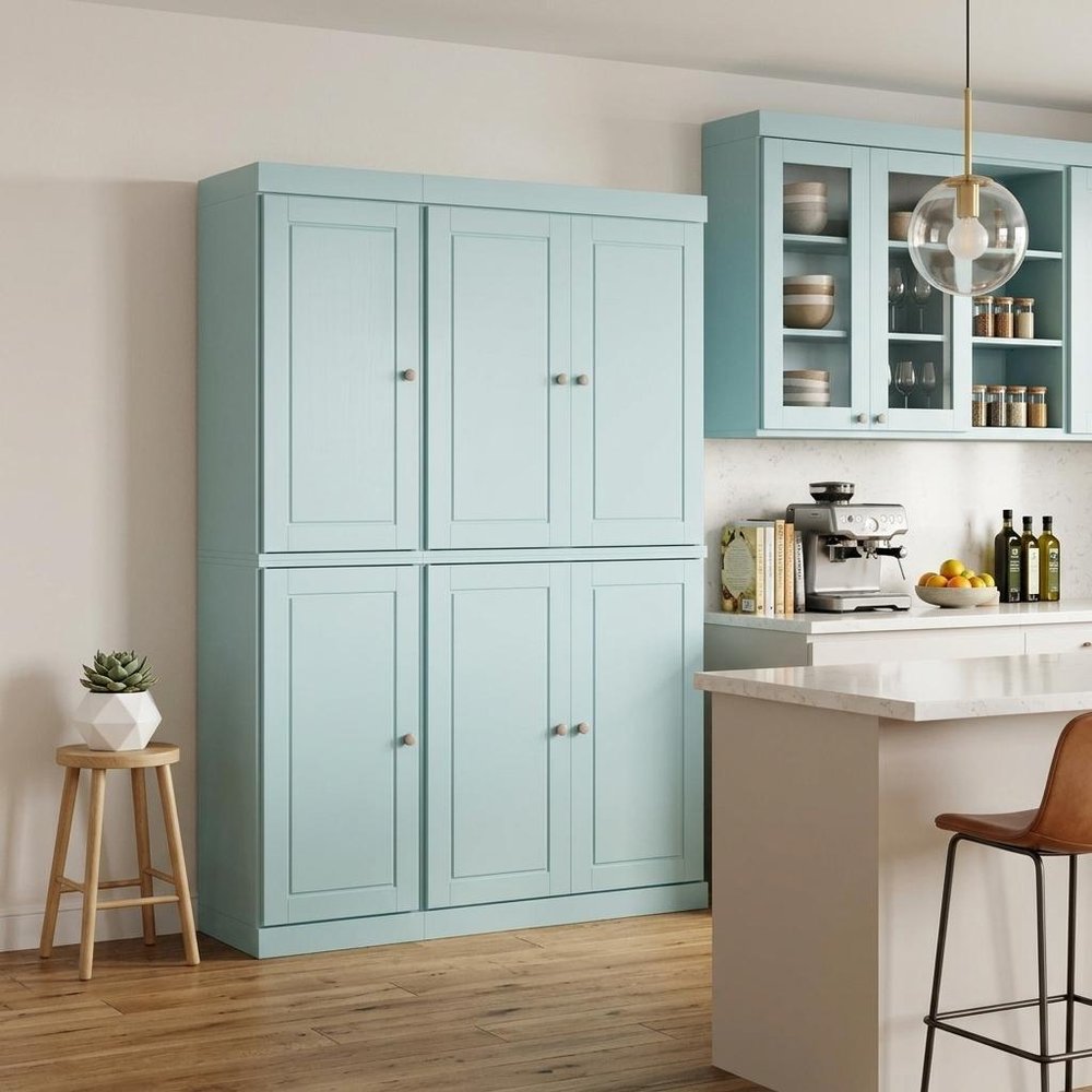 Aqua Solid Wood 8 Pantry or Storage Closet - 72-inch