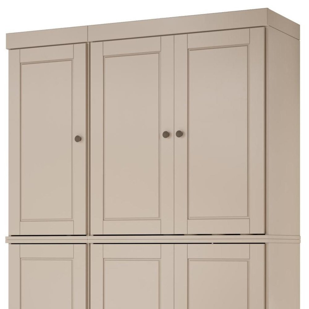 Beige Solid Wood 8 Pantry or Storage Closet - 72-inch