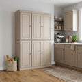 Beige Solid Wood 8 Pantry or Storage Closet - 72-inch