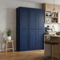 Navy Blue Solid Wood 8 Pantry or Storage Closet - 72-inch