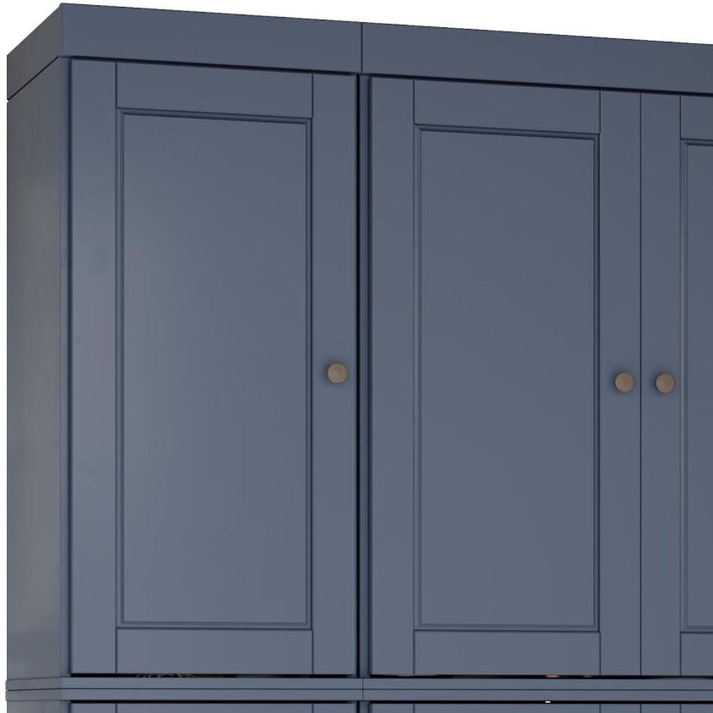 French Blue Solid Wood 8 Pantry or Storage Closet - 72-inch