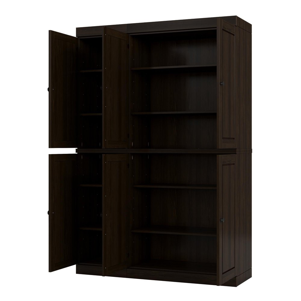 Espresso Solid Wood 8 Pantry or Storage Closet - 72-inch