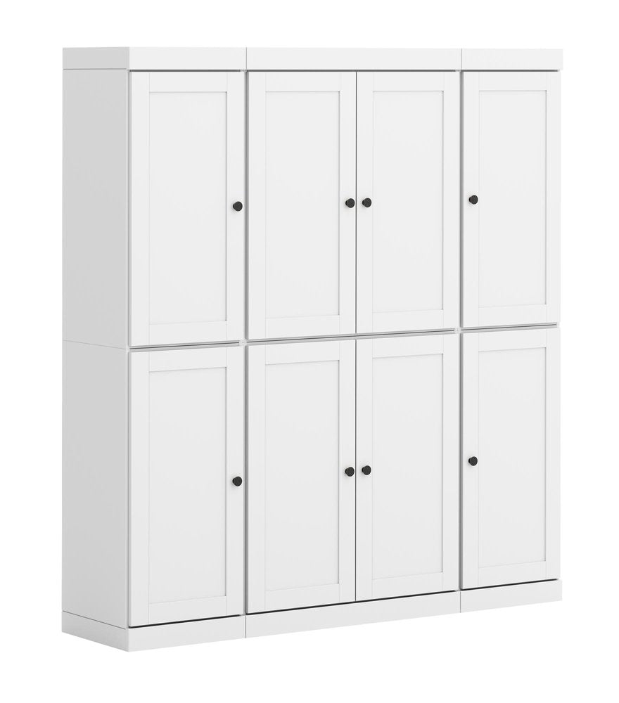 White Solid Wood 8 Two Drawer Pantry or Storage Closet - 72-inch