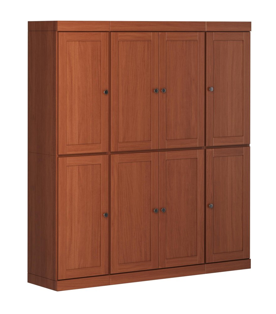 Coffee Solid Wood 8 Two Drawer Pantry or Storage Closet - 72-inch