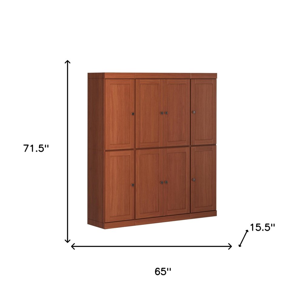 Coffee Solid Wood 8 Two Drawer Pantry or Storage Closet - 72-inch