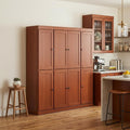 Coffee Solid Wood 8 Two Drawer Pantry or Storage Closet - 72-inch