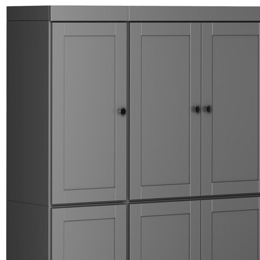 Gray Solid Wood 8 Two Drawer Pantry or Storage Closet - 72-inch