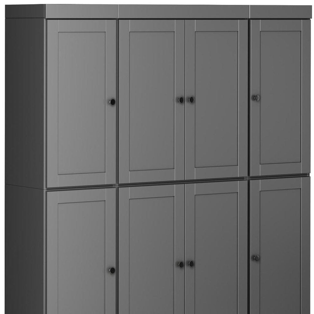Gray Solid Wood 8 Two Drawer Pantry or Storage Closet - 72-inch