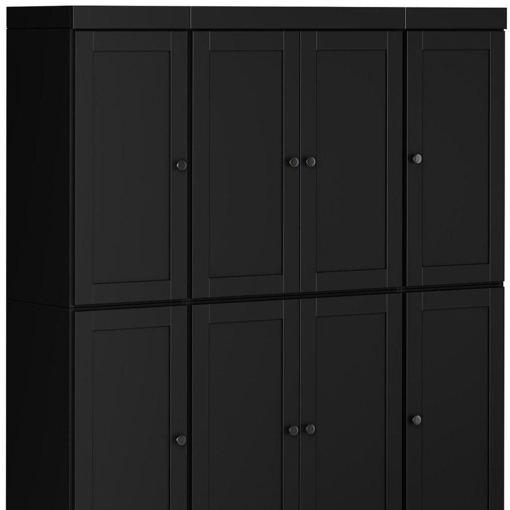 Black Solid Wood 8 Two Drawer Pantry or Storage Closet - 72-inch