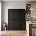 Black Solid Wood 8 Two Drawer Pantry or Storage Closet - 72-inch