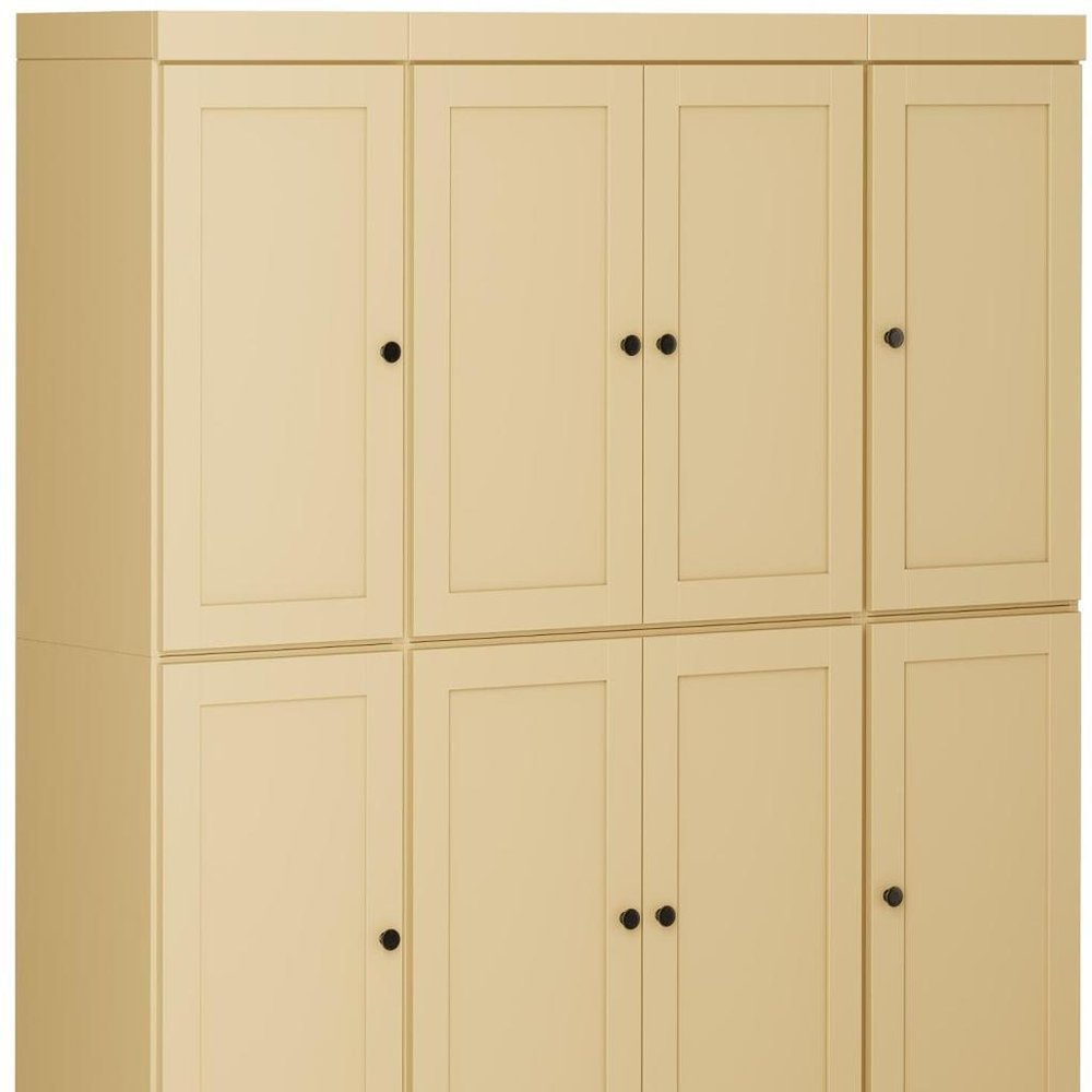 Yellow Solid Wood 8 Two Drawer Pantry or Storage Closet - 72-inch