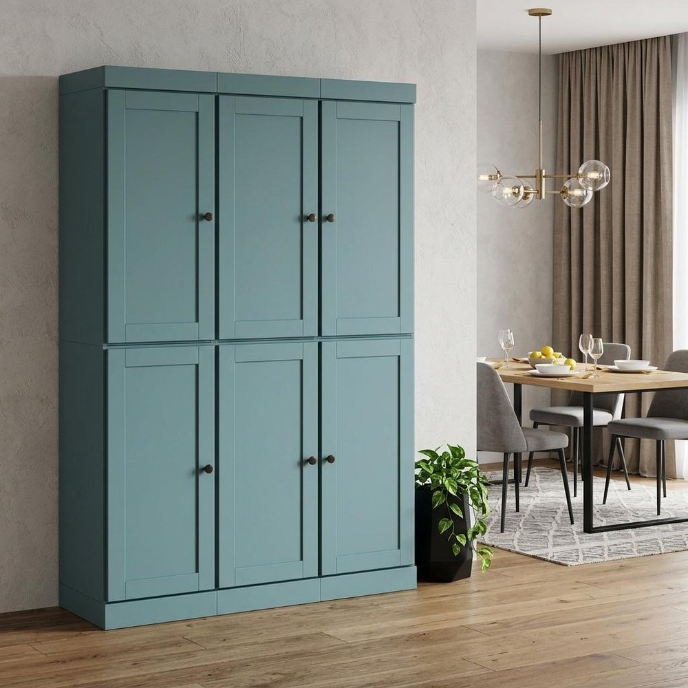 Aqua Solid Wood 8 Two Drawer Pantry or Storage Closet - 72-inch