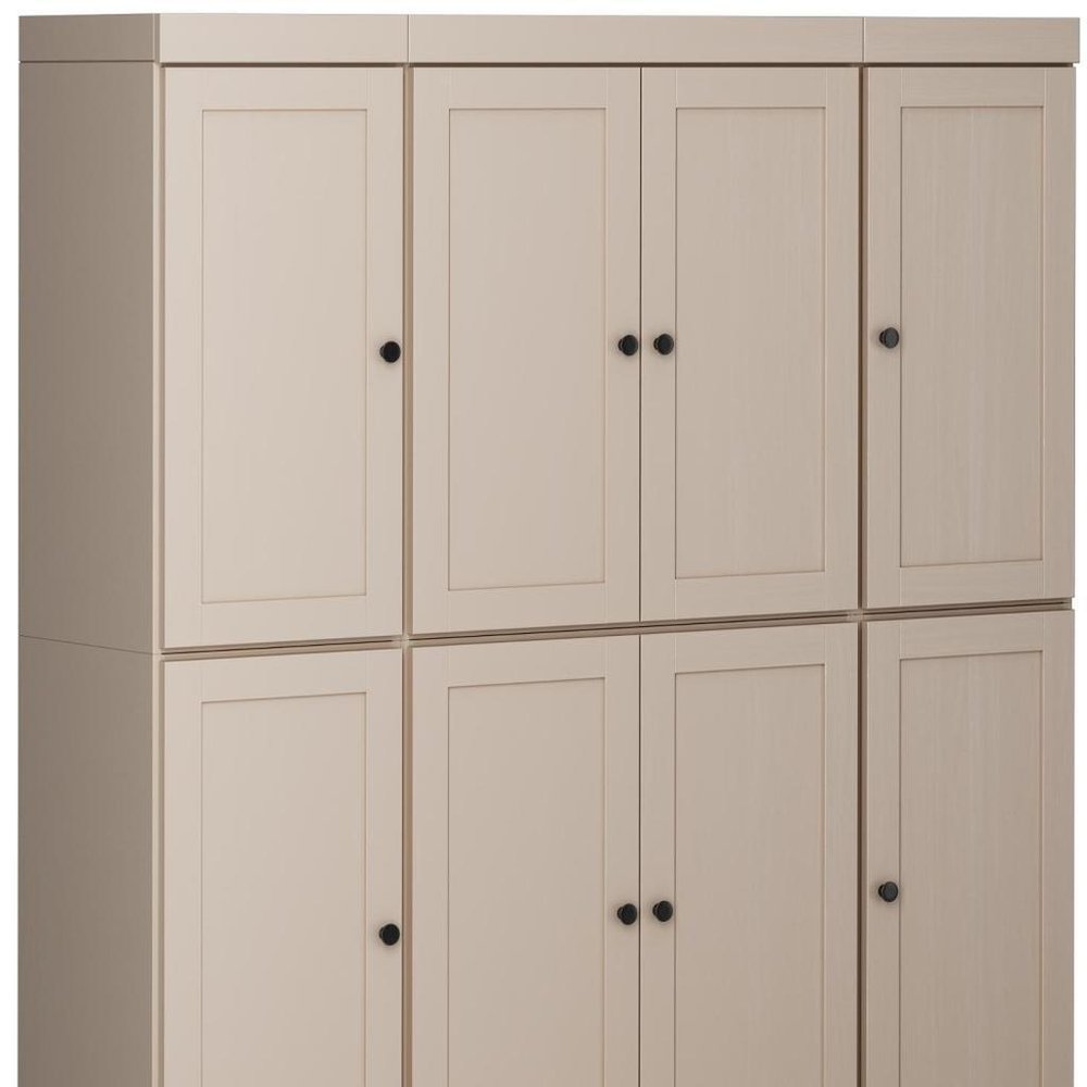 Beige Solid Wood 8 Two Drawer Pantry or Storage Closet - 72-inch