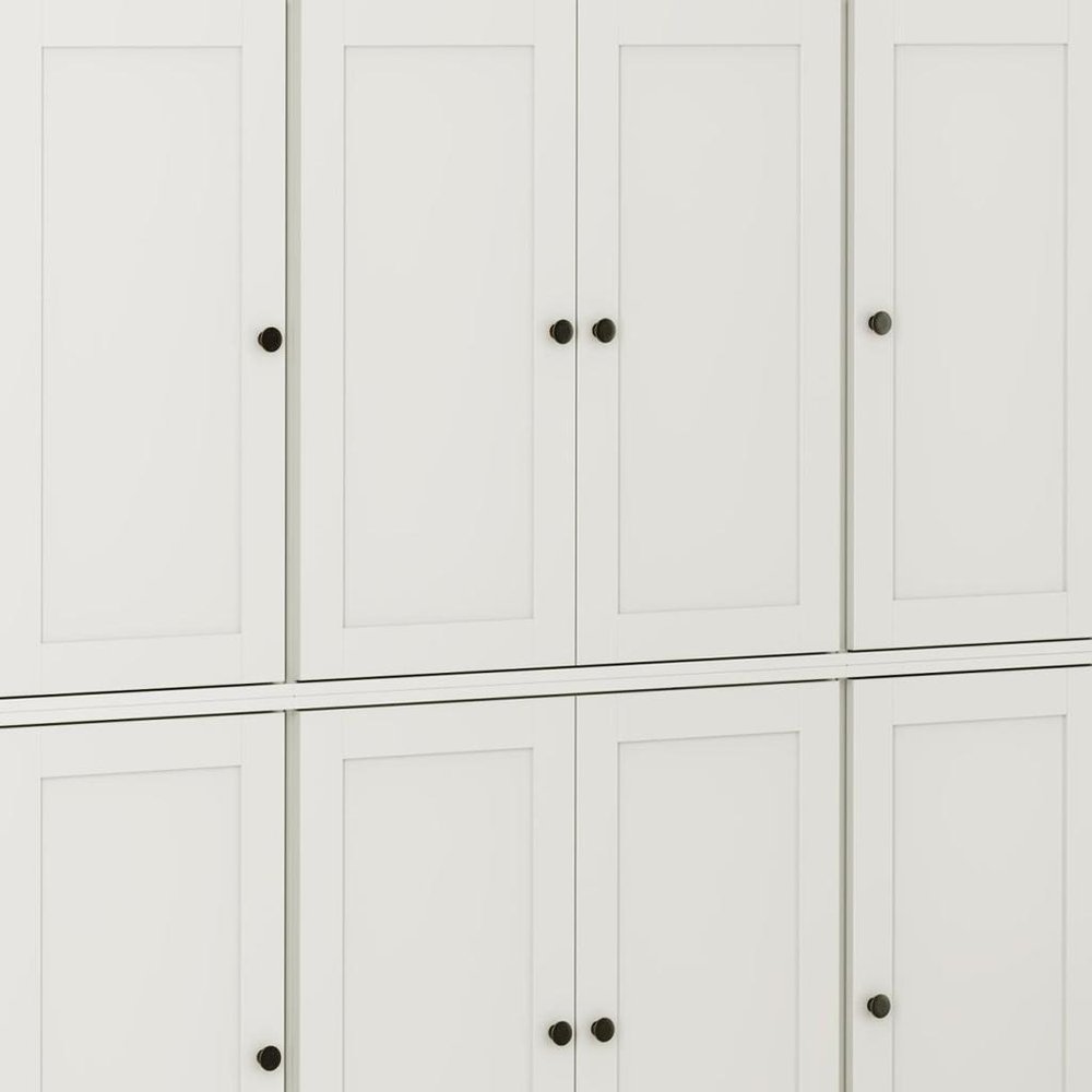 Off White Solid Wood 8 Two Drawer Pantry or Storage Closet - 72-inch