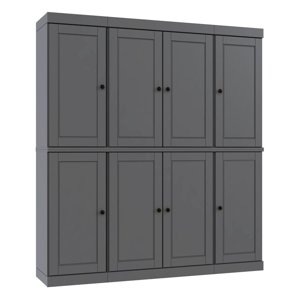 Gray Solid Wood 8 Pantry or Storage Closet - 72-inch
